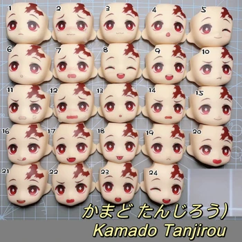 Kamado Tanjirou Ob11 הפנים Demon Slayer, חיוניות YMY בעבודת יד Faceplates מים מדבקה מההגה אנימה בובה אביזרים אוהדים מתנות