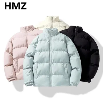 HMZ 2022 Harajuku גברים פרווה חמה לעבות אופנה מעיל Oversize החורף מזדמנים הז ' קט הגברי אופנת רחוב מוצק צבע המעיל אישה פרווה
