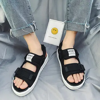 אנשים של קיץ שני-ללבוש נעלי החוף הגירסה הקוריאנית אופנתי פתוחות סנדלים לנשימה אופנה חיצוני נוח זוג סנדלים