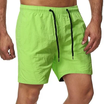 2023 קיץ חדש לגברים ייבוש מהיר מוצק חוף מכנסיים גברים של ספורט כושר מכנסיים קצרים מזדמנים מכנסיים