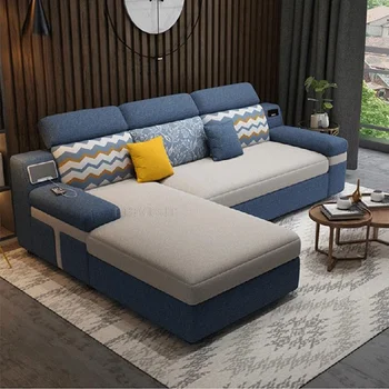 ספה פינתית המיטה כורסא סקנדינבי מינימליסטי קטן הספה בדירה סלון, חדר רב תכליתי בטכנולוגיה בד ריהוט הבית