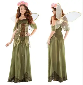 נשים בוגרות מלאך שדון פרח פיות טינקרבל, תחפושת ליל כל הקדושים מסיבת רווקות מהאגדות יער ירוק Cosplay פנטזיה שמלה מהודרת
