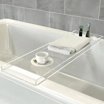 אקריליק שקוף אמבטיה מגש יצירתי ספא אמבט מדף שולחן העבודה לקבל אחסון מגש פשטות אמבטיה הקאדילק אביזרים