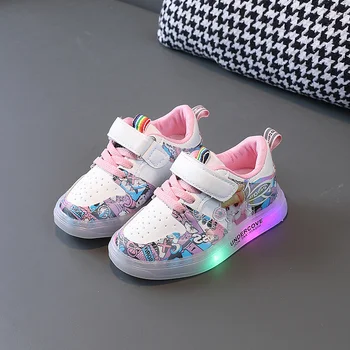 האביב נעלי פעוט עבור בנים ובנות ילדים להאיר נעלי ספורט עם אורות LED ילד רך נעליים מזדמנים גודל 21-30/1-6 שנה