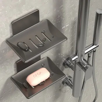 מרחב אלומיניום התלויות על הקיר מחזיק סבון אחסון מדף לסבון לרוקן את תיבת שירותים ארגונית לא בקידוחי אביזרים למטבח