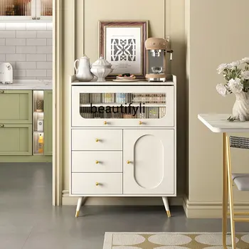 מזנון צרפתי מודרני מינימליסטי במטבח מולטי-פונקציונלי אחסון קטן בצד ארון אחסון, ארון שמנת, ריהוט בסגנון