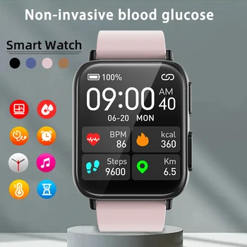2023 smartwatch גברים לא פולשנית הגלוקוז בדם, א. ק. ג+PPG מדידת לחץ דם בריאות לצפות IP68 Waterproof ספורט שעון חכם