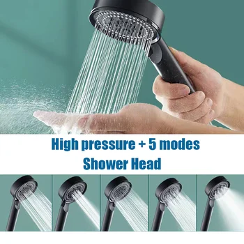 ראש מקלחת לחץ גבוה 5 מצבים להתאמה חיסכון במים עיסוי מקלחת אביזרי אמבטיה ראש מקלחת