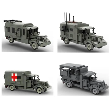 חם צבאית מלחמת העולם השנייה טכניים גרמניה צבא opels תחבורה הפקודה ציוד רפואי כלי רכב מלחמה הנשק בלוק דגם לבנים צעצועים מתנה