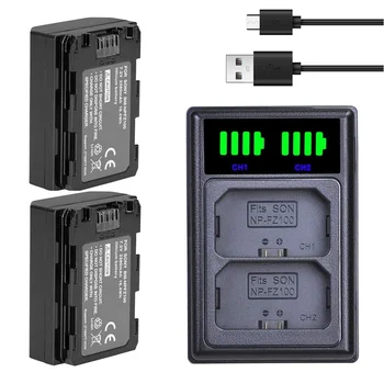 NP-FZ100 סוללה + חינם LED כפול מטען USB עבור Sony לפנה 