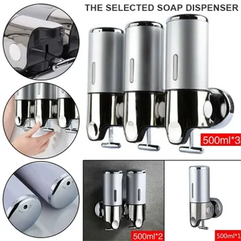 500-1500ml דיספנסר סבון, שמפו, מקלחת קרם מכשירי קיר רכוב ידנית נוזל קרם משאבת אביזרי אמבטיה