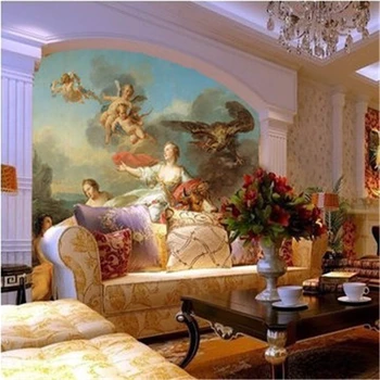 beibehang 3d ציורי קיר מלונות סגנון הציור בסלון ספה רקע טפט | כיסויי קיר | פוסידון תמונות טפט