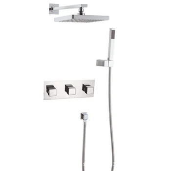 Chrome גשמים ראש מקלחת משולבת סטים Handshower מוסתר חדר אמבטיה מפל אמבטיה מקלחת מערכת