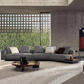מינימלי בד הספה בסלון בשילוב כותנה פשתן בצורת ספה