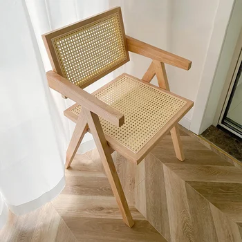 קש הכיסא ריהוט אור יוקרה נורדי הביתה סלון מעץ מרגיע הכיסא עיצוב הפרט כורסא מודרנית אוכל צואה