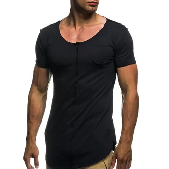 A1461 קיץ חדש לגברים חולצות מוצק צבע סלים מגמה מקרית עם שרוול קצר האופנה