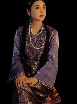 סיני לאסה הטיבטית תחפושות בסגנון הלאומי יומי Hanfu שמלה ארוכה