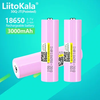 3PCS LiitoKala 30Q 3.7 V 3000mah סוללה 18650 INR18650 30Q 20A נטענת Li-ion סוללה החלפת סוללה Exteral