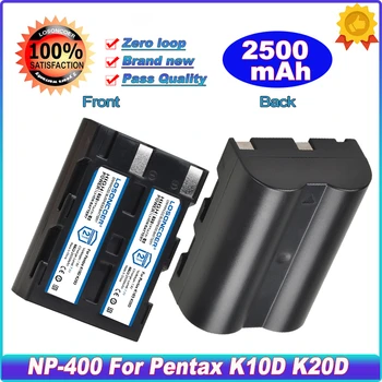 2500mAh NP-400 NP400 D-LI50 DLI50 עבור Pentax K10D K20D, Konica Minolta DiMAGE A1, A2, Dynax 5D, 7D, Maxxum 5D, 7D סוללה