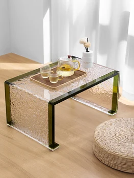 החלון הצף שולחן, מחצלות טאטאמי קטן אקריליק שולחן קפה מודרני קומה שולחן יצירתי שולחן נמוך שקוף פשוטה להתאמה אישית