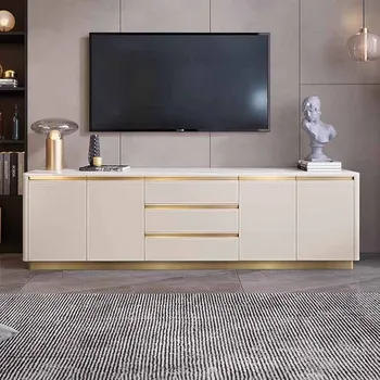 מרכז טלוויזיה טלוויזיה עיצוב מודרני תצוגה יחידה מדליק טלוויזיה נורדי מסודר מתכת Mueble סלון בלנקו הרהיטים בסלון