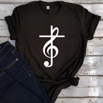 כריסטיאן טי המוסיקה לחצות חולצה הכנסייה מוסיקה נשים בגדים גותיים מנהיג דתי מתנת אלוהים 
