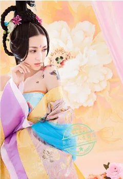 2014 דרמה תלבושות המועדון המקורי שושלת טאנג תחפושת מדהימה עם הזנב בגדי נשים אוהד צילום