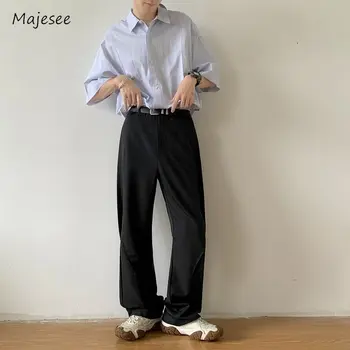 מזדמנים מכנסיים גברים אמריקאי בסגנון Harajuku וינטג ' טלאים אנכי קיץ כל-התאמה גבוהה ברחוב באגי מטען מכנסיים אופנה