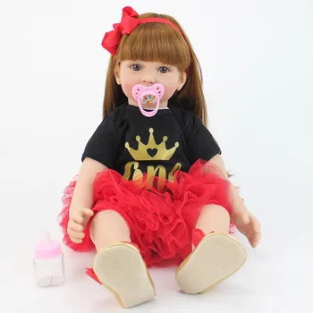 rebron בובה בנות בלונדינית ילד צעצועי ילדים מציאותית מלאה סיליקון תינוק בבה היילוד בובת ילדה נסיכה תינוק צעצוע מתנות