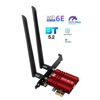 SSU 5374Mbps Wi-Fi 6E PCIE אלחוטית WiFi מתאם Bluetooth 5.2 Tri-Band 2.4 G/5G/6Ghz PCI Express 802.11 AX AX210 כרטיס