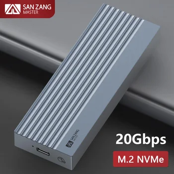 SANZANG M. 2 NVMe SSD המתחם 20Gbps USB 3.0 סוג C PCIe HD חיצוני במקרה USB3 M2 תיבת אחסון לכסות את מצב מוצק כונן הדיסק קשיח