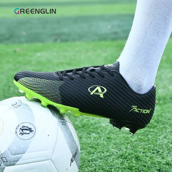 GREENGLIN-VL22256 גברים נעלי כדורגל FG נמוך קרסול נעלי כדורגל זכר בני נוער למבוגרים סוליות דשא אימון להתאים נעלי ספורט 40-45