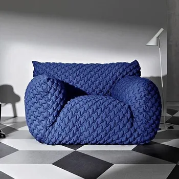 איטלקית חדשה בד הספה, קלנסי כחול, סלון, חדר שינה, עצלן כחול שומן ספה, אור יוקרה יחיד ספה כסא