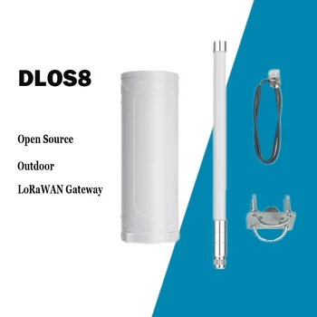 DLOS8 קוד פתוח חיצונית LoRaWAN שער הרבה WIFI SSH דרך LAN WiFi 802.3 af PoE כוח GPS מובנה מודול זכוכית אנטנה